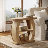 24 Inch Narrow End Table with Storage, 3 Tier Farmhouse Side Table 3