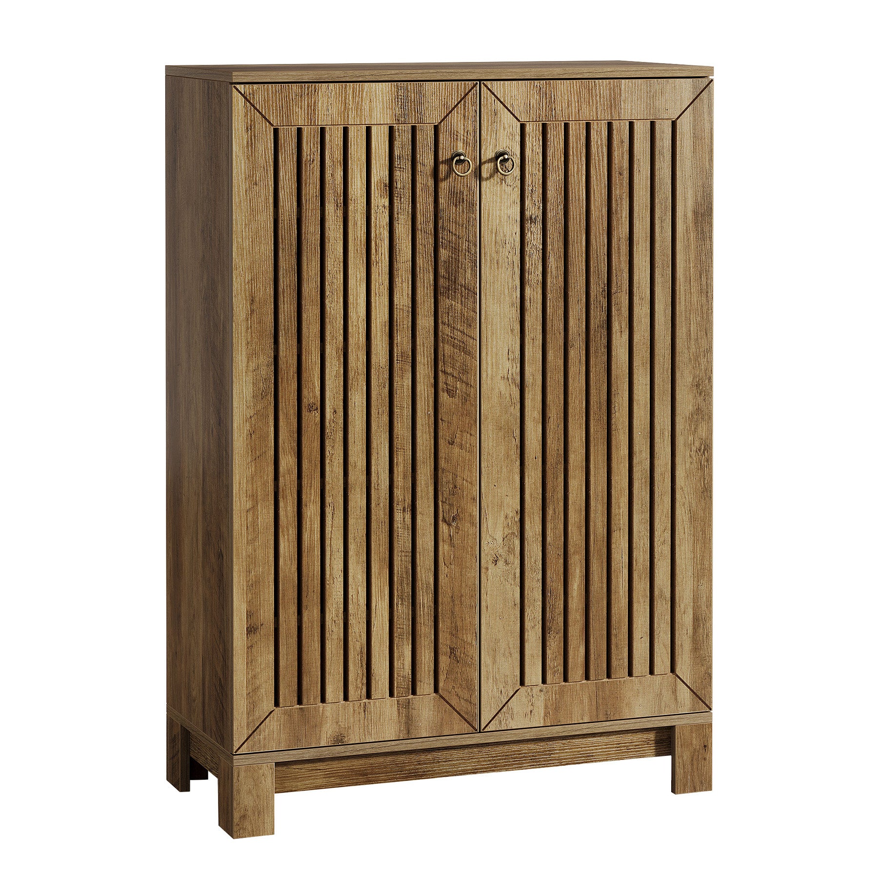 Tribesigns 43.3-Inch Shoe Cabinet with 5-Tier Storage, Wooden Entryway Organizer for Up to 24 Pairs