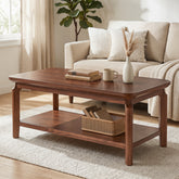 Tribesigns 47-Inch Coffee Table with Open Shelf, Rounded-Corner Center Table for Living Room 3