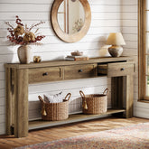70.9-Inch Console Table with 3 Drawers, Narrow Farmhouse Sofa Table for Hallway 3