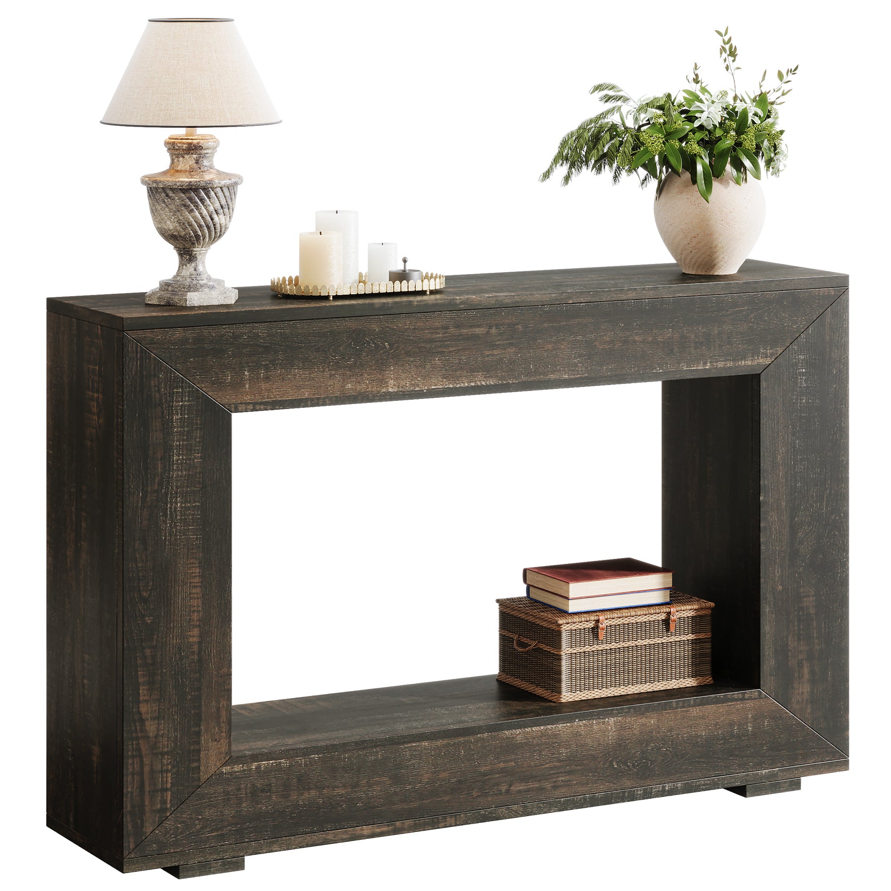 Tribesigns 47-Inch Farmhouse Console Table, Industrial Storage Accent Table