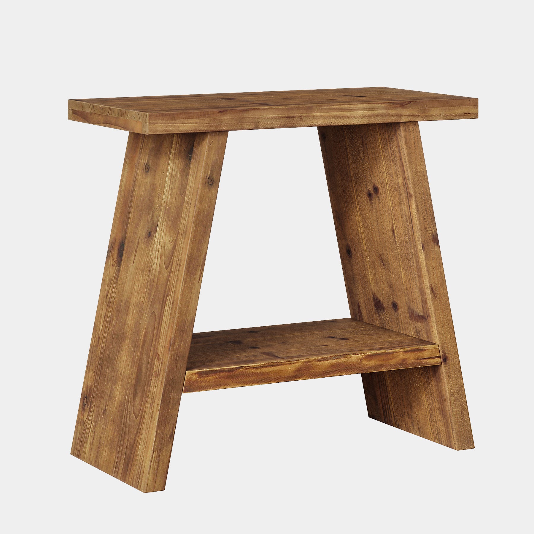 Tribesigns 23.62" Solid Wood End Table, 2-Tier Nightstand for Living Room and Bedroom