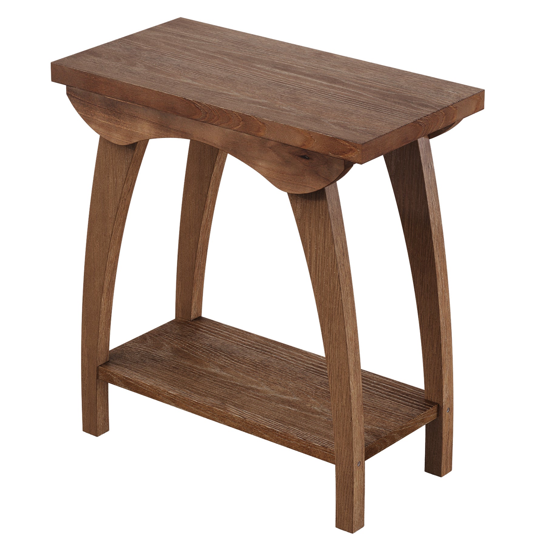 Tribesigns 23.62-Inch Solid Wood End Table with Lower Shelf, Farmhouse Side Table for Living Room