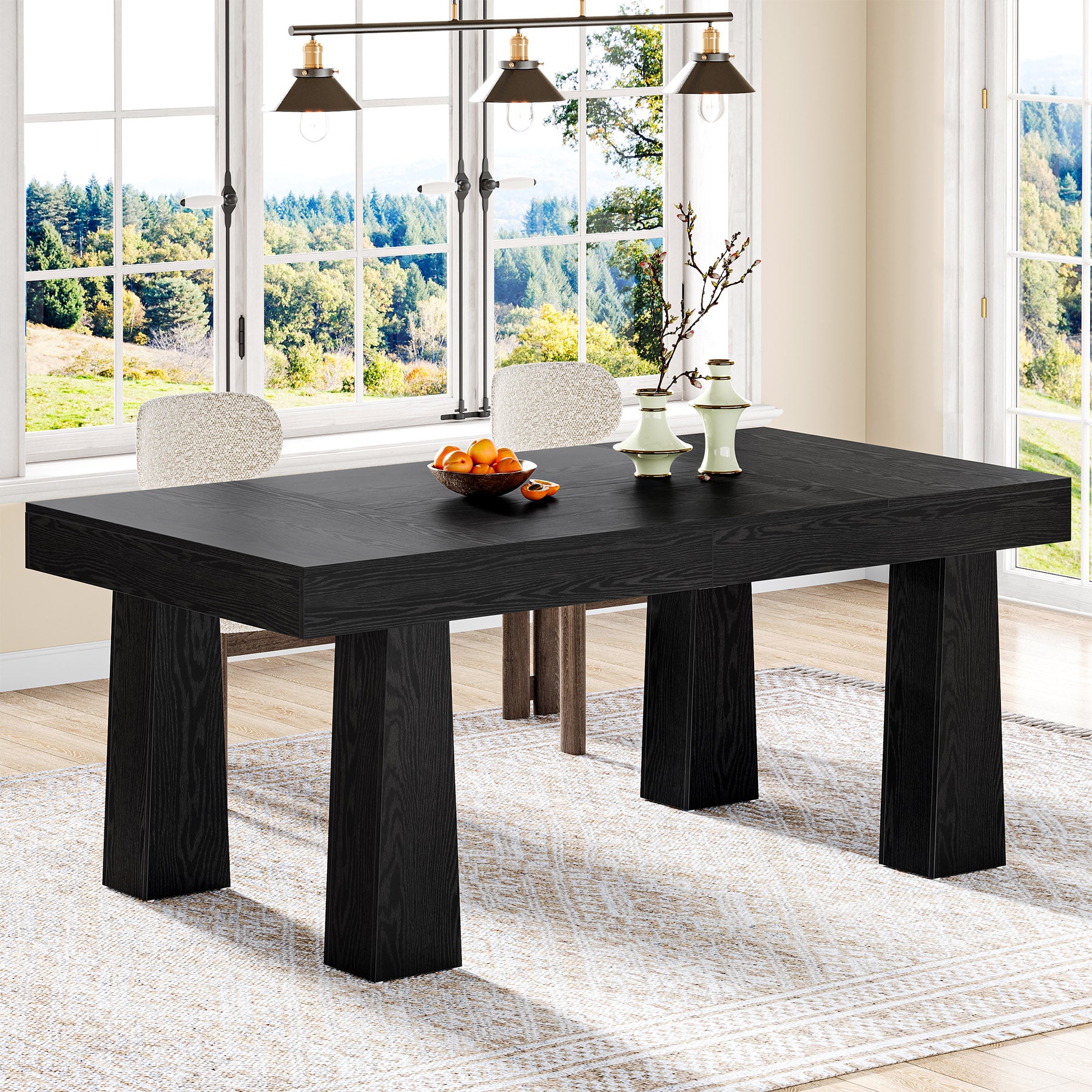 Tribesigns 63" Dining Table, Rectangular Kitchen Table for Dining Room