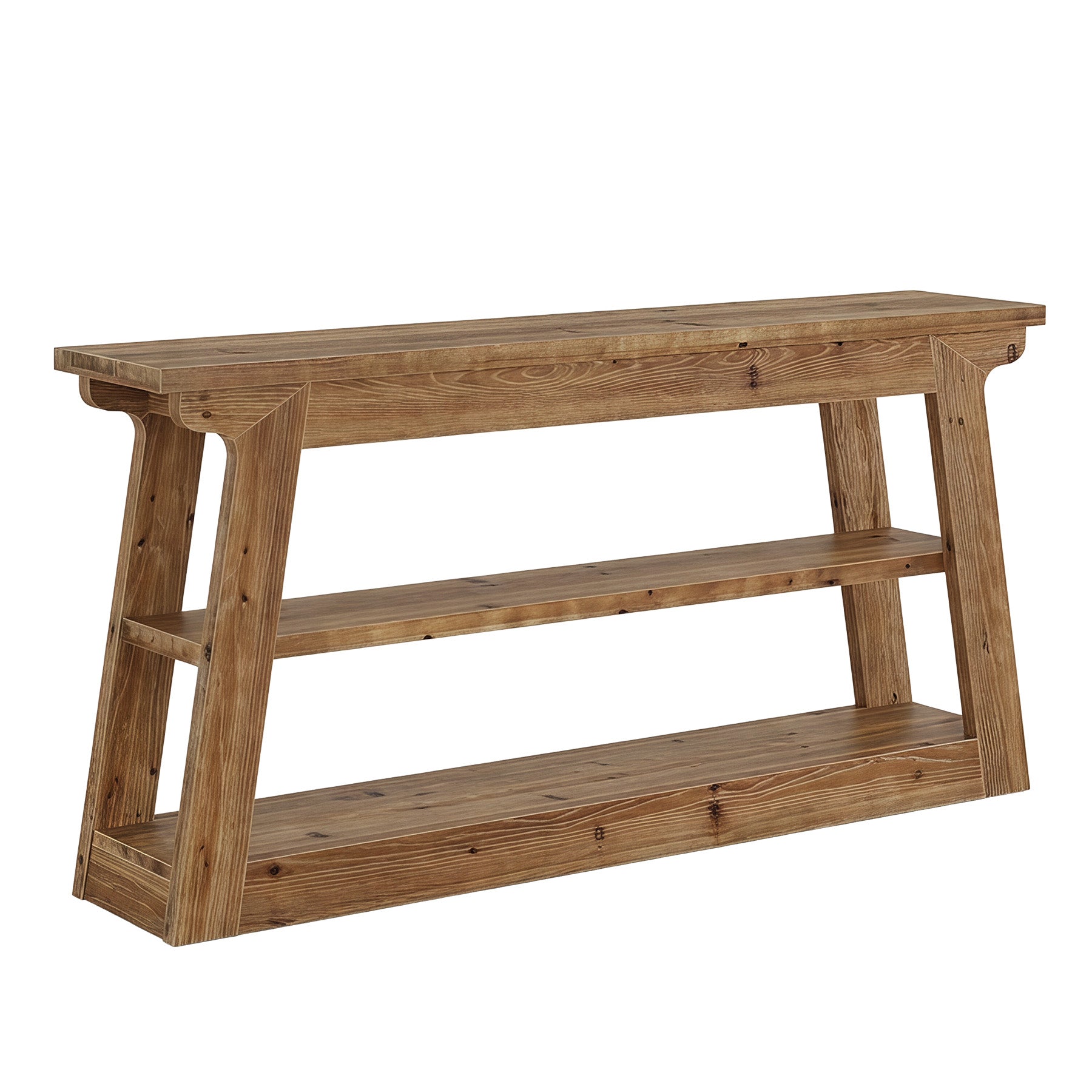 Tribesigns 63-Inch Solid Wood Console Table with 3-Tier Storage, Farmhouse Hallway Entry Table