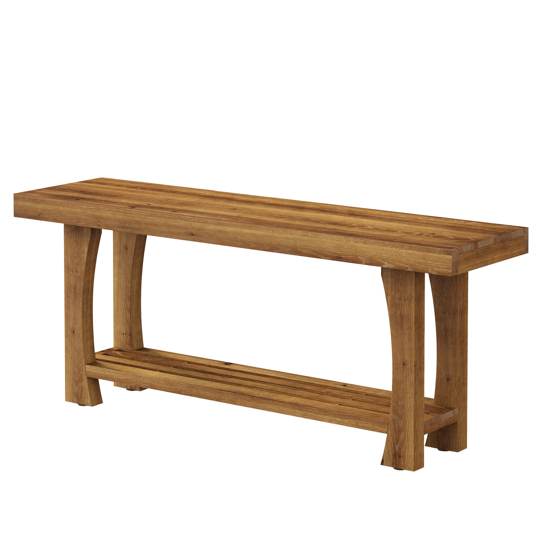 Tribesigns Solid Wood TV Stand for TVs up to 70 Inch, Farmhouse Media Console with Slatted Shelf