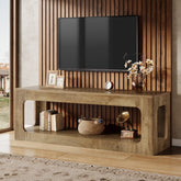 Tribesigns 63-Inch Farmhouse TV Stand with Circle Cutouts, 2-Tier Media Console for Living Room 3