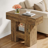 23.6-Inch Farmhouse Narrow End Table with 2-Tier Storage Shelf, Sofa Side Table for Living Room 3