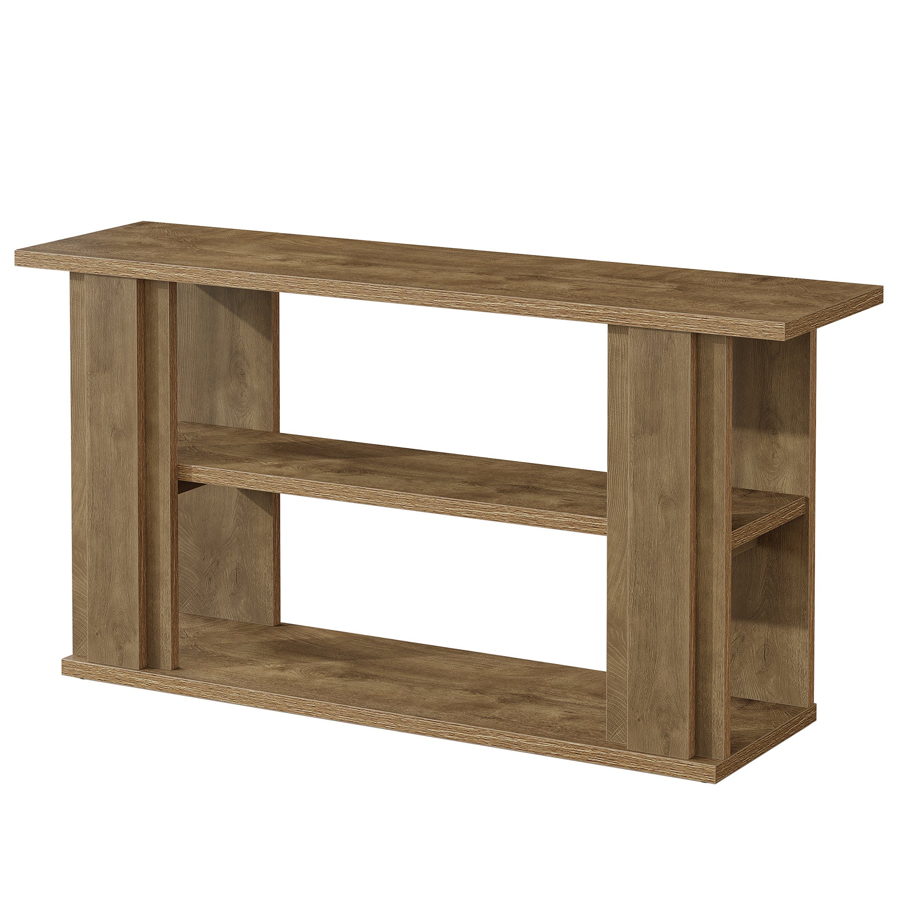 Tribesigns 63-Inch Farmhouse Console Table with 3-Tier Storage Shelves and Wide Panel Supports, Narrow Sofa Table for Living Room Hallway and Foyer