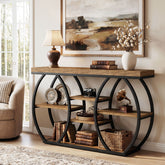 Tribesigns 47-Inch Console Table with 4-Tier Storage, Farmhouse Hallway Table with Curved Frame 3