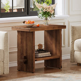 Tribesigns 23.62 Inch Solid Wood Side Table with 2-Tier Storage, Farmhouse End Table for Bedroom 3