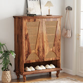 Tribesigns Rattan Shoe Cabinet, 5-Tier Hidden Shoe Storage for Entryway 3