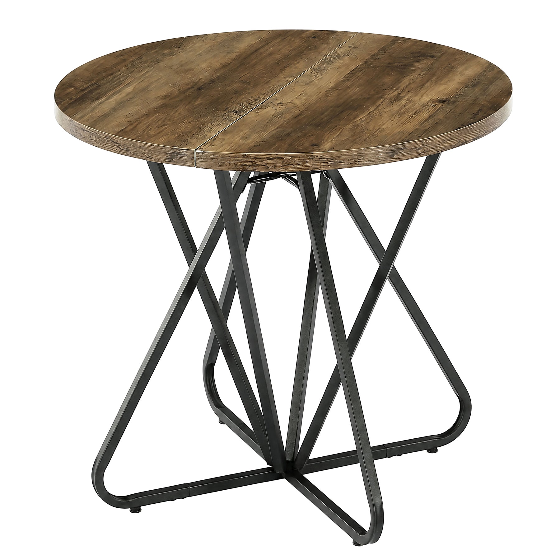 Tribesigns 31.5-Inch Round Dining Table with Geometric Metal Base, Small Kitchen Table for 2-3 People