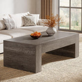 51" Farmhouse Rectangular Coffee Table - Rustic Taupe Cocktail Table with Sturdy Base 3