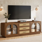 Tribesigns 71-Inch TV Stand with Rattan Drawers, Mid-Century Media Console for Living Room 3