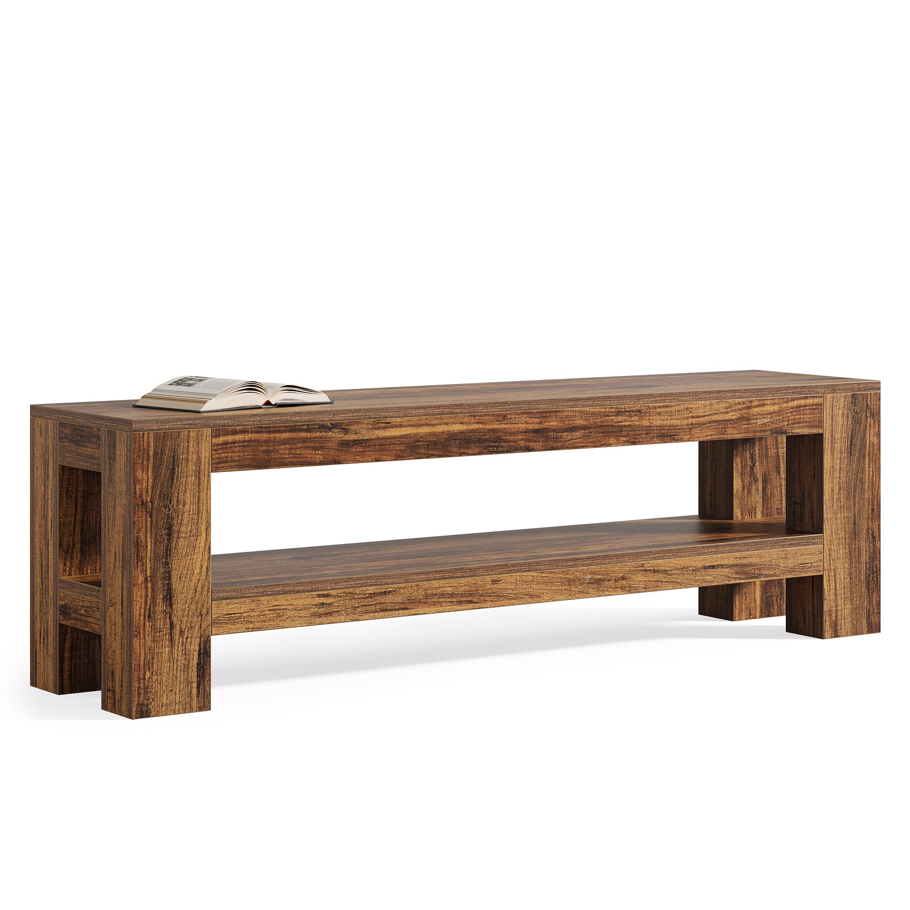 Tribesigns 59" TV Stand, Rustic Media Console with Shelf for Living Room