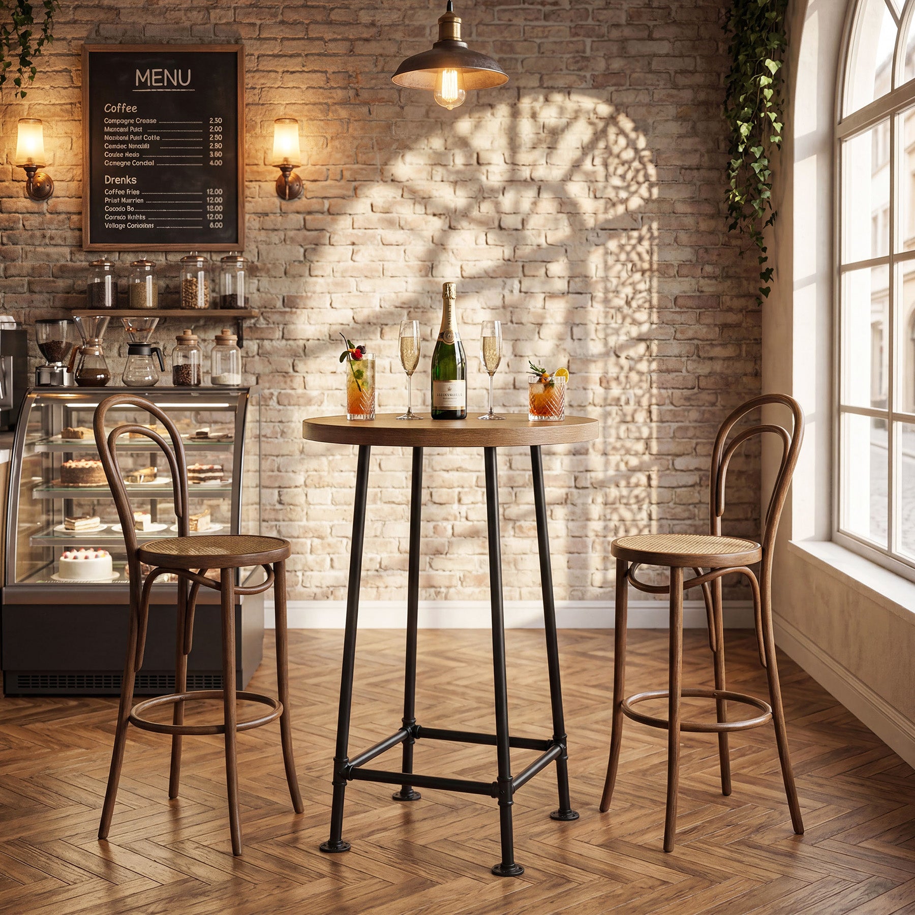 Tribesigns 37.4-Inch Round Bar Table, High Top Pub Table for Small Spaces