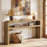 63 Inch Long Console Table with 2-Tier Storage, Narrow Sofa Table for Living Room 3