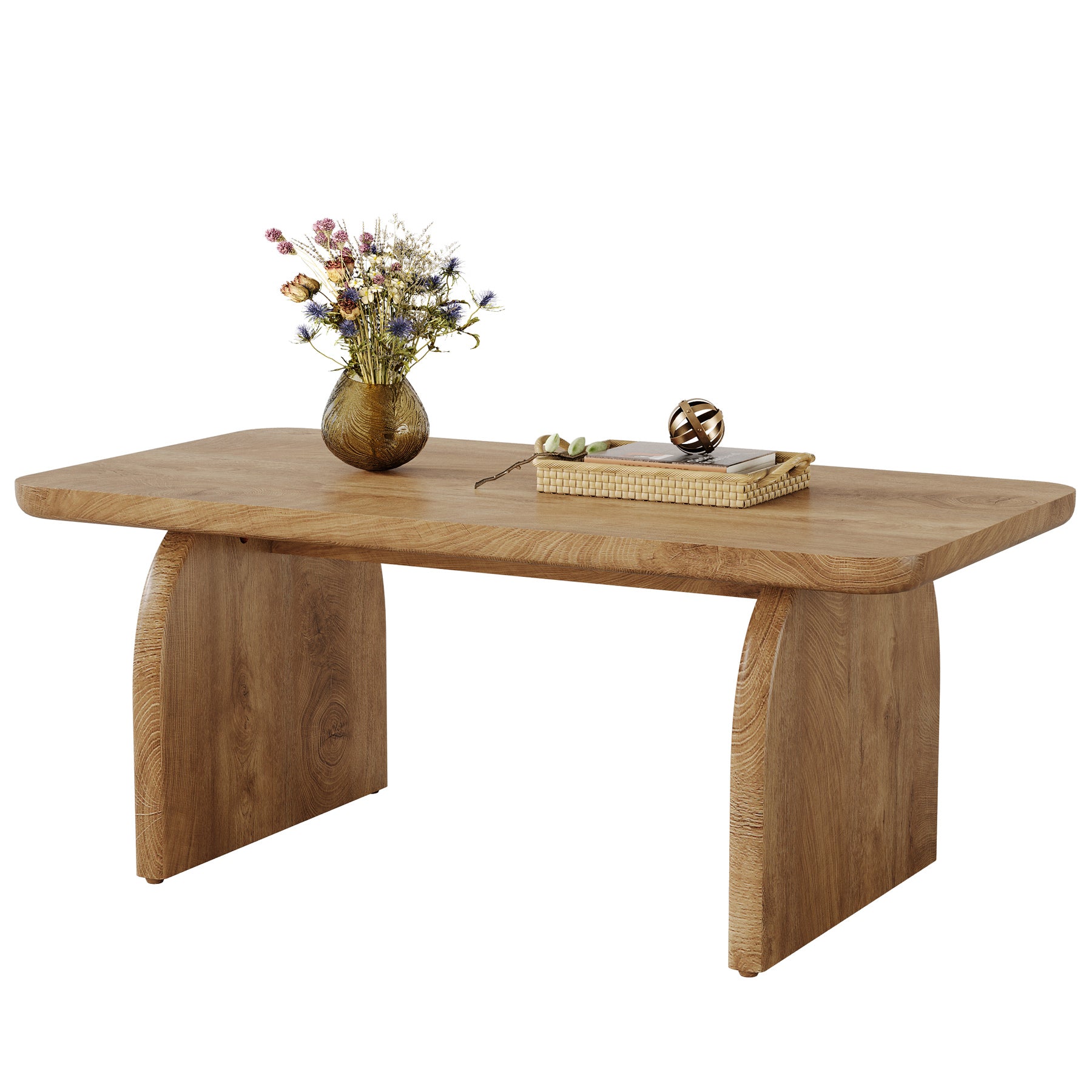 47 Inch Wood Rectangular Coffee Table, Living Room Table