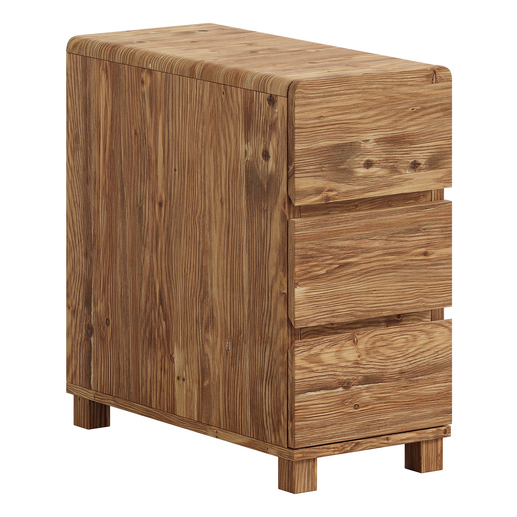 Tribesigns 23.62-Inch Solid Wood Side Cabinet, 3-Drawer Narrow End Table for Living Room Bedroom and Small Spaces