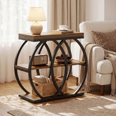 23.62-Inch 3-Tier Narrow End Table with Open Storage Shelves, Industrial Side Table for Living Room 3