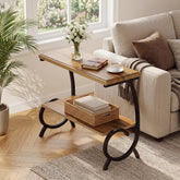 Tribesigns 23.6-Inch Tall 2-Tier End Table, Narrow Couch Side Table with J-Shaped Metal Legs 3