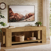 63-Inch TV Stand for 55 to 75-Inch TVs with Open Storage Shelves, Rustic Media Console Table for Living Room 3