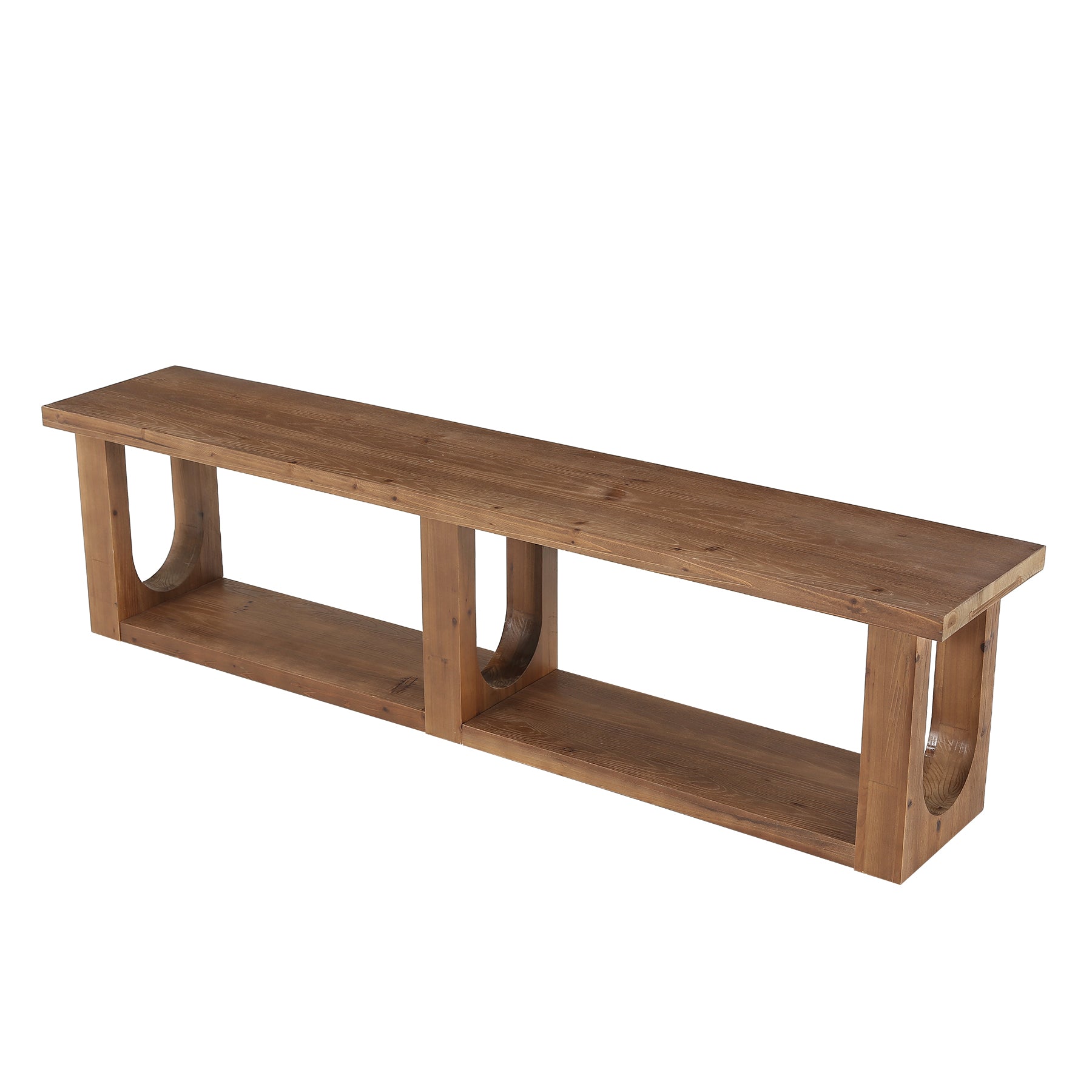 Tribesigns 70-Inch Solid Wood TV Stand with 2-Tier Storage, Farmhouse Media Console for Living Room