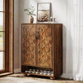 Tribesigns 31.5-Inch Solid Wood Shoe Cabinet for Entryway, Farmhouse Tall Shoe Storage Cabinet with Doors and Adjustable Shelves for Hallway 3