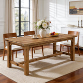 63-Inch Solid Wood 4-6 Seater Dining Table with Thick Top, Rectangular Farmhouse Table 3