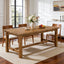 63-Inch Solid Wood 4-6 Seater Dining Table with Thick Top, Rectangular Farmhouse Table