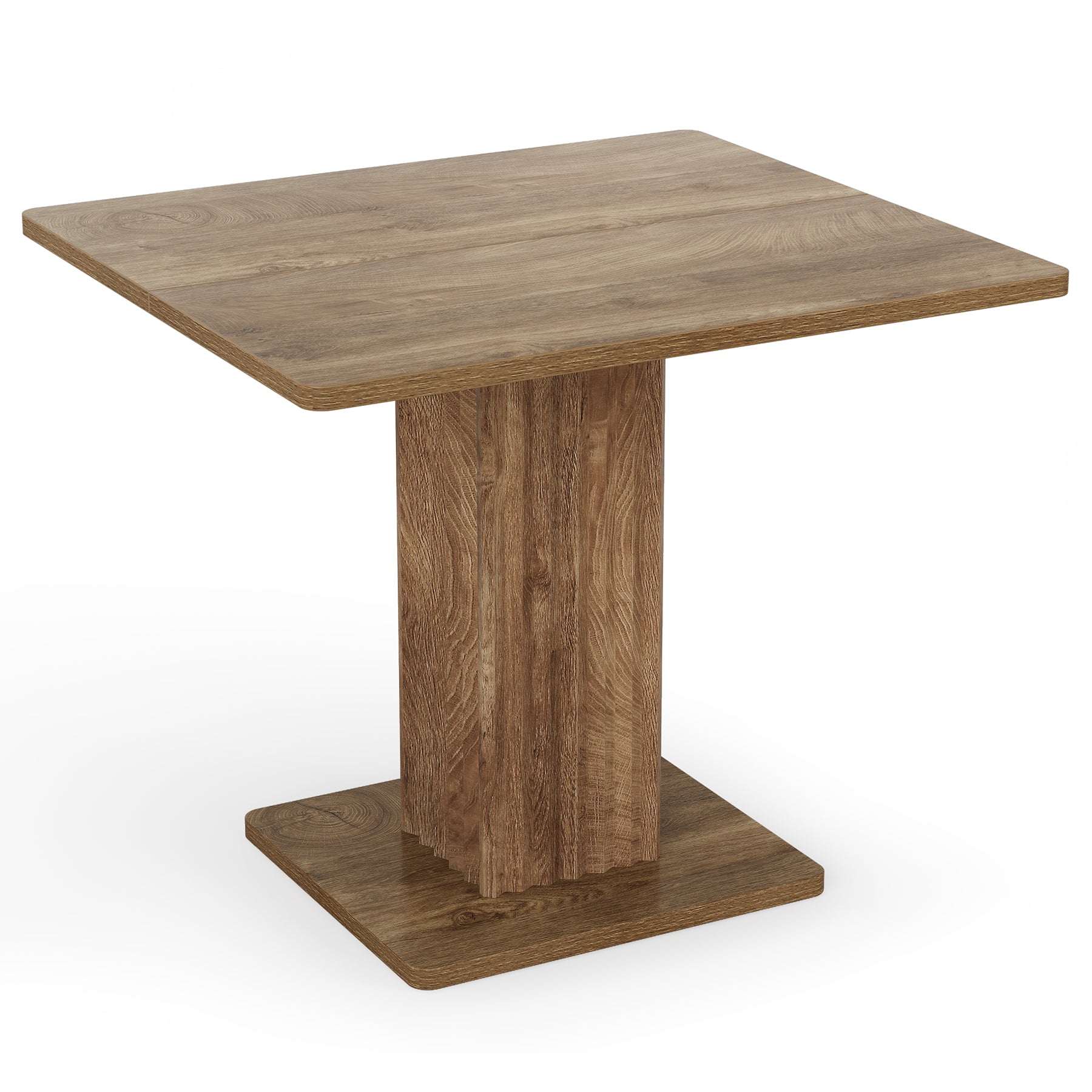 Tribesigns 35.43-Inch Small Dining Table with Fluted Pedestal Base, Modern Farmhouse Kitchen Table for 2-4 People
