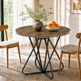 Tribesigns 31.5-Inch Round Dining Table with Geometric Metal Base, Small Kitchen Table for 2-3 People 3