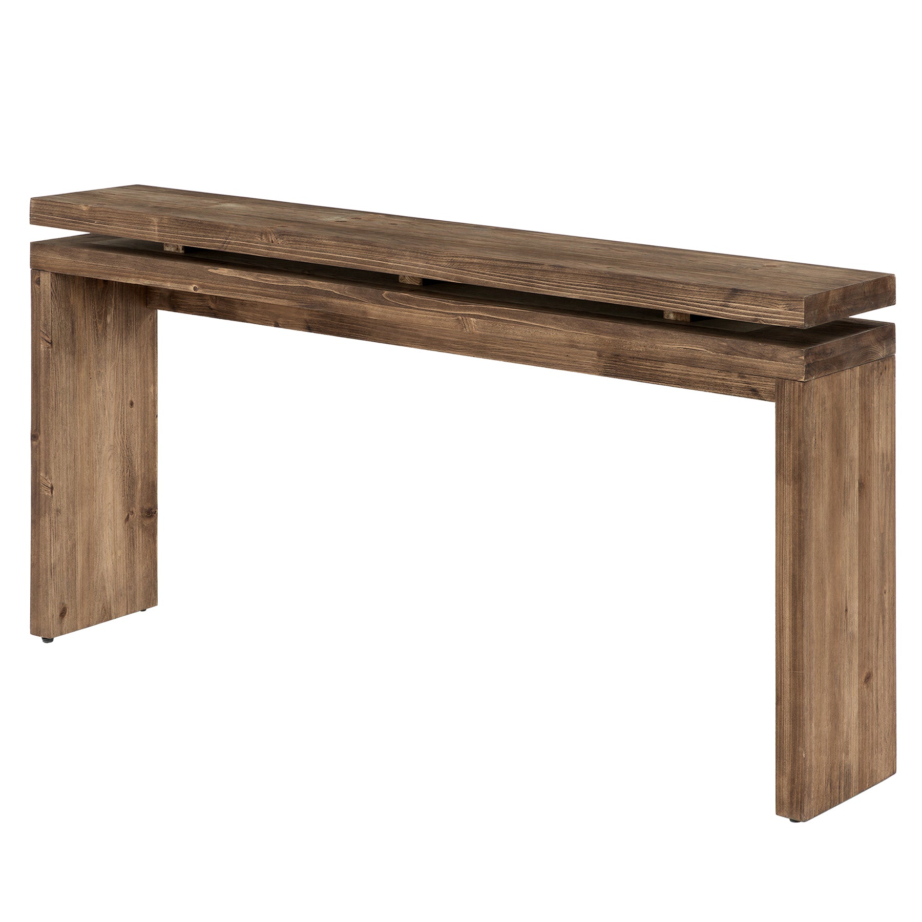 Tribesigns 63-Inch Solid Wood Console Table with Double-Layer Top, Farmhouse Sofa Table for Entryway Hallway and Behind Couch