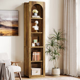 70.86" Tall Narrow Bookshelf, 5-Tier Slim Bookcase with Open Shelves for Small Spaces 3