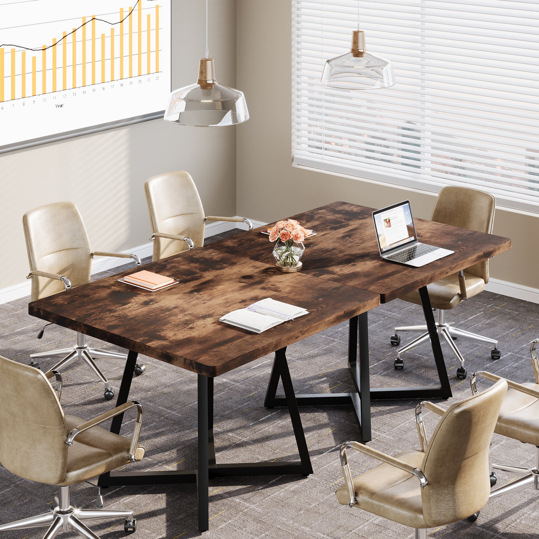 31.5" Square Meeting Table - Compact Wood Conference Table for Small Office & Seminar Rooms