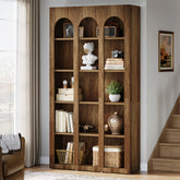 Tribesigns 70.87-Inch 5-Tier Arched Bookcase, Mid Century Modern Tall Bookshelf with Open Shelves for Home Office 3