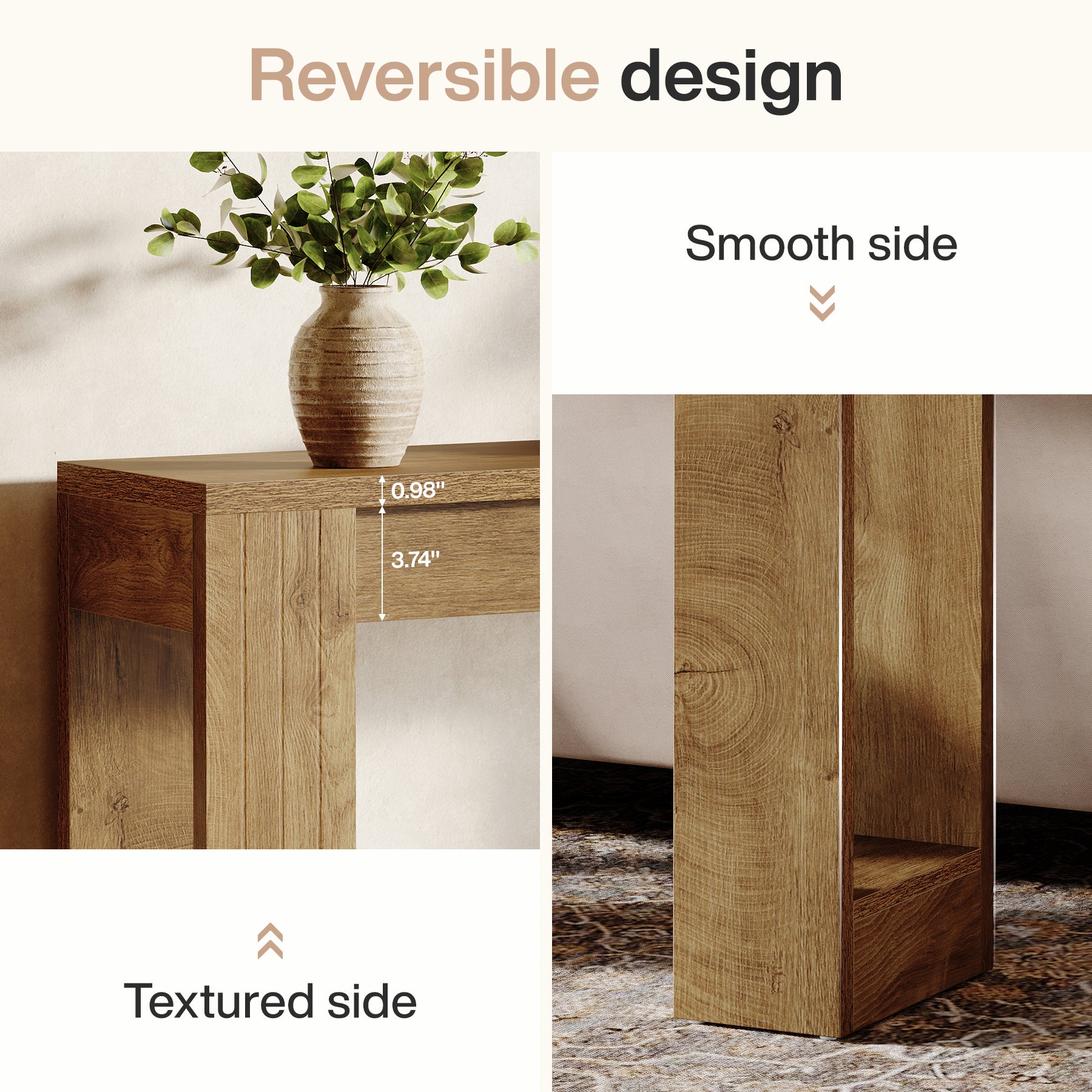 Tribesigns 41.3-Inch Wood Console Table for Entryway, Modern Sofa Table with Double Wooden Base