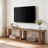 Tribesigns 70-Inch Solid Wood TV Stand with 2-Tier Storage, Farmhouse Media Console for Living Room 3