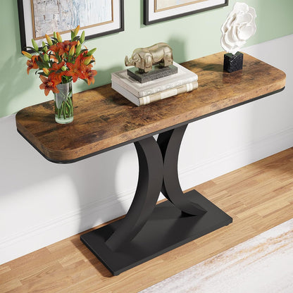 Modern 40" Geometric Console Table for Narrow Entryways