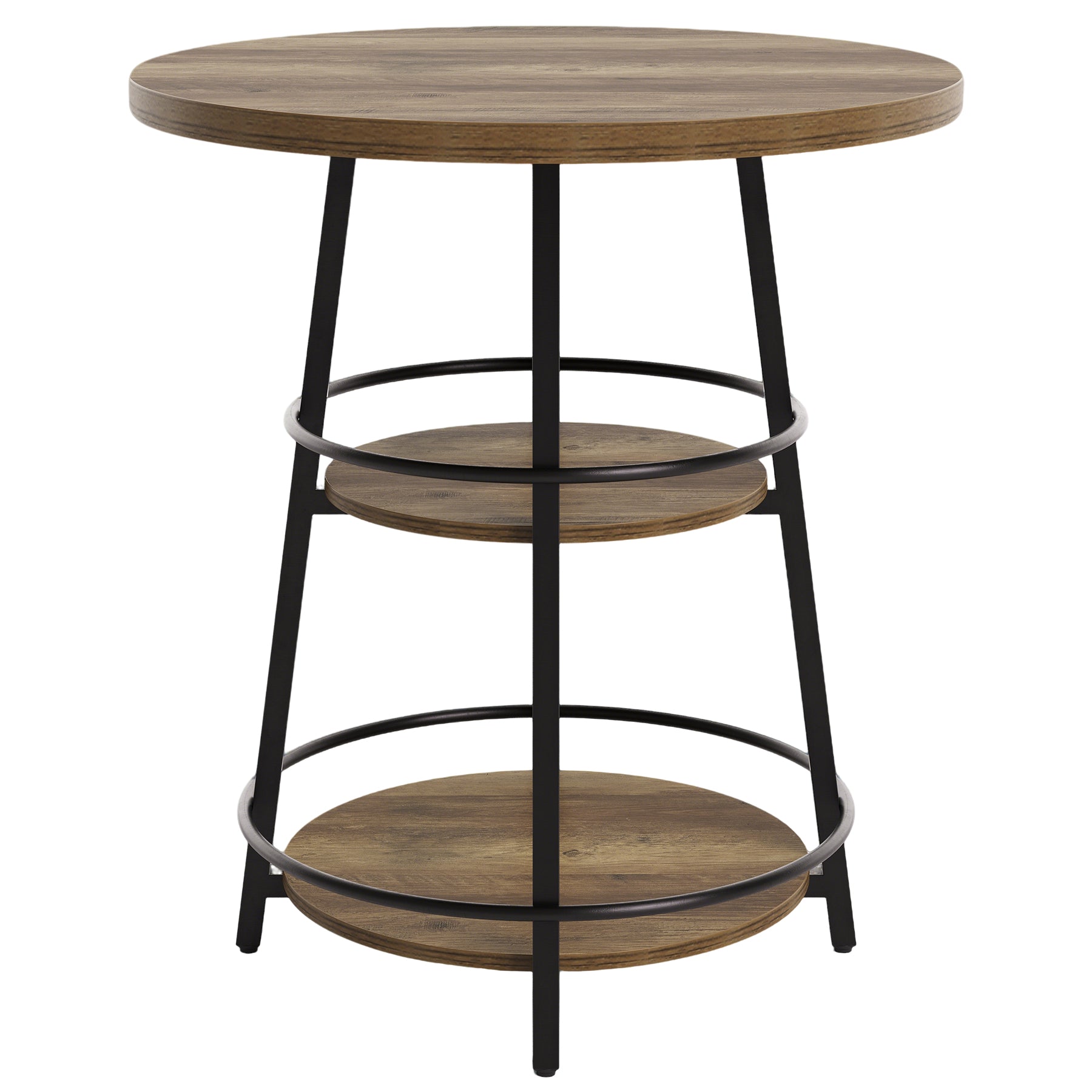 Tribesigns 35.4-Inch Round Bar Table, Counter Height Pub Table with Storage Shelves for Kitchen and Small Spaces