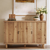 Tribesigns 47.6-Inch Farmhouse Sideboard Cabinet with 3 Doors, Solid Wood Buffet Cabinet for Kitchen 3