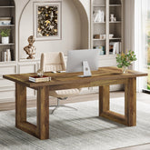 63 Inch Executive Desk with Spacious Worktop, Modern Home Office Desk for Workspace and Studio 3