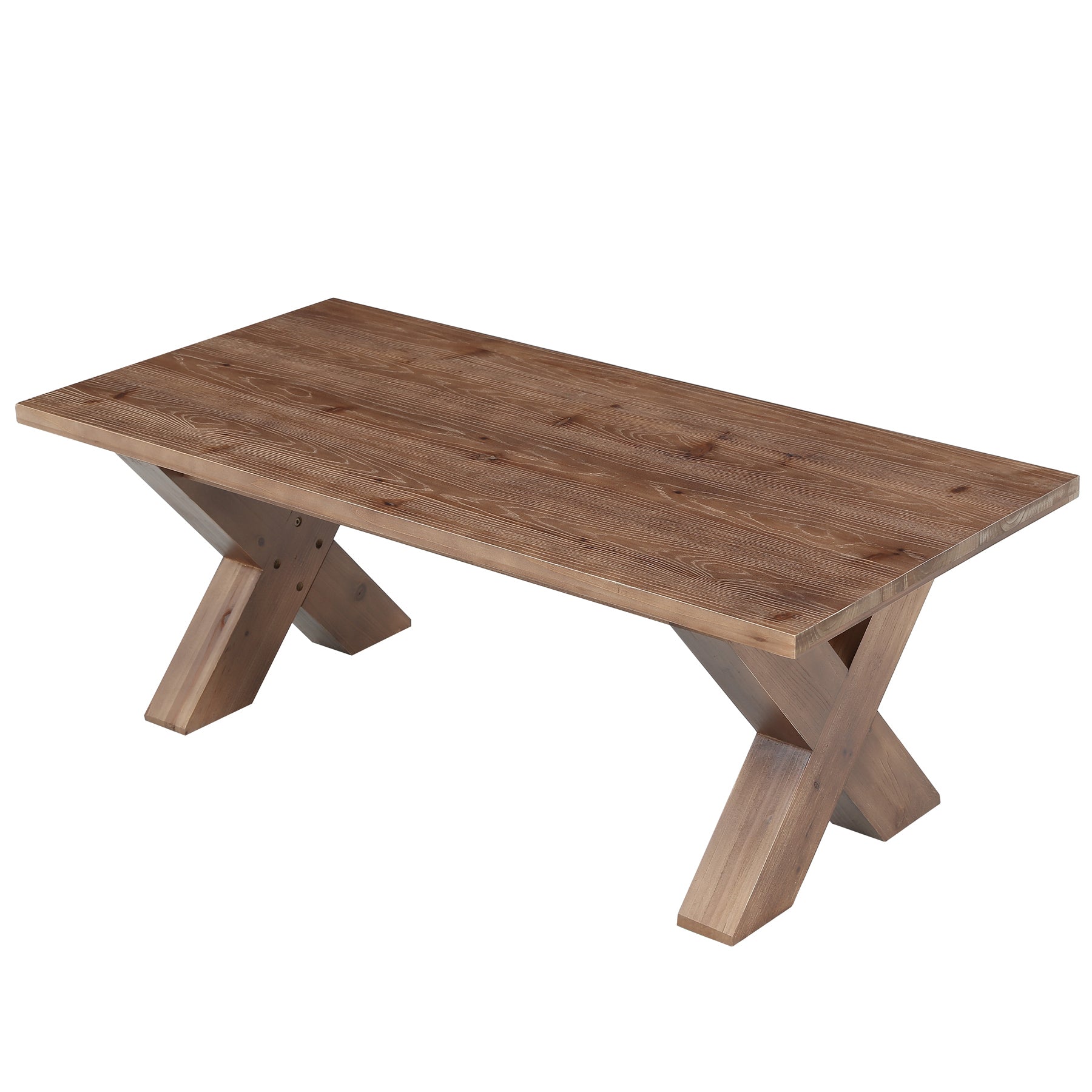 Tribesigns 47-Inch Solid Wood Coffee Table with X-Legs, Farmhouse Centre Table for Living Room