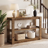 Tribesigns 41.3 Inch Solid Wood Console Table with 3-Tier Storage, Farmhouse Hallway Table 3