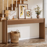 70.9 Inch Console Table with 3 Drawers and Open Shelf, Farmhouse Entryway Sofa Table for Living Room 3