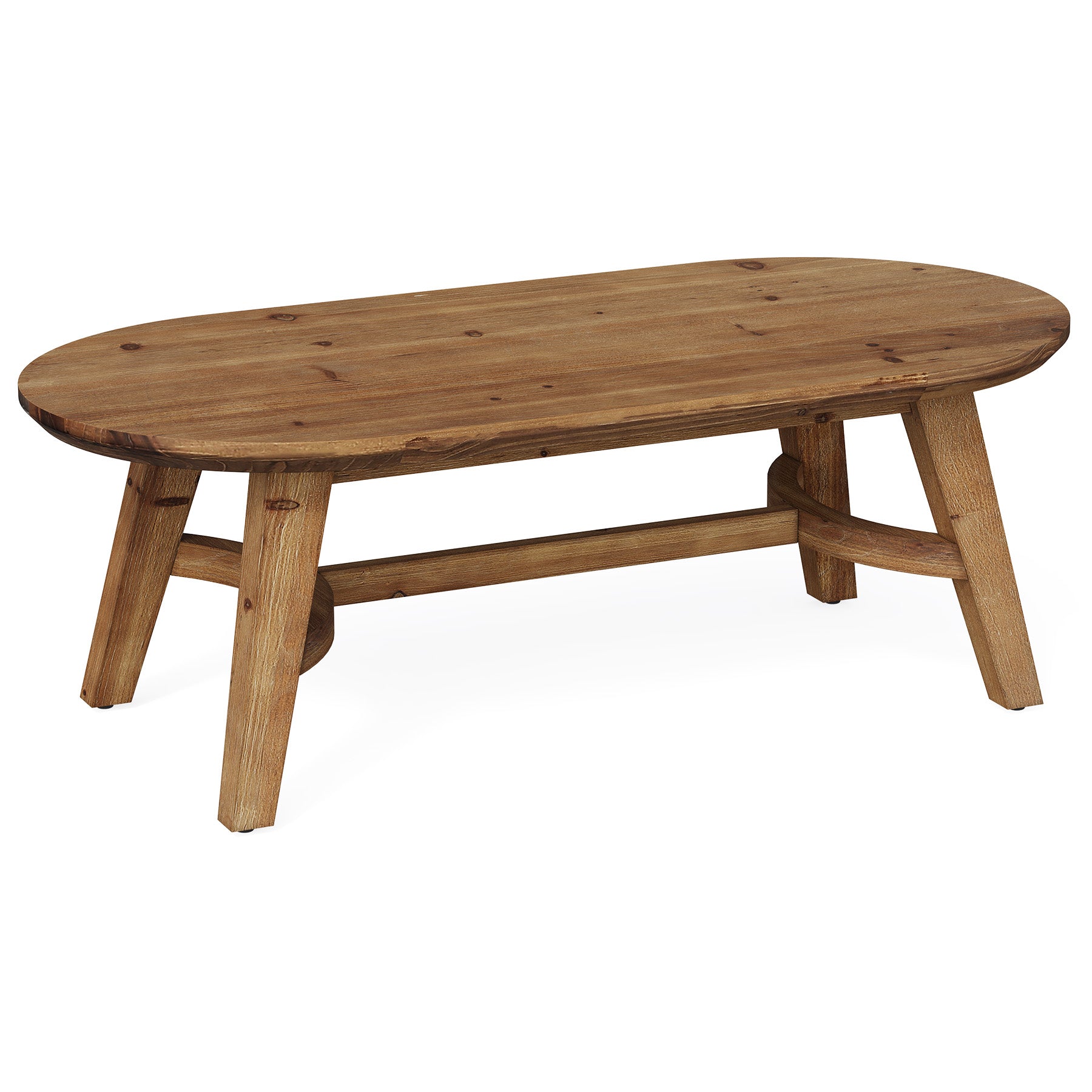 Tribesigns 47.2-Inch Oval Coffee Table, Solid Wood Living Room Table with Rustic Pine Finish for Modern Center Accent
