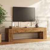 Tribesigns 63-Inch Solid Wood TV Stand for TVs up to 70 Inches, Rustic Farmhouse Media Console for Living Room and Bedroom 3