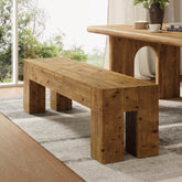 Tribesigns 63-Inch Solid Wood Dining Bench with Sturdy Frame, Farmhouse Kitchen Table Bench for Dining Room Kitchen and Entryway 3