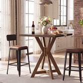 Tribesigns 31.5-Inch Solid Wood Dining Table with X-Frame, Farmhouse Kitchen Table for 2-4 3